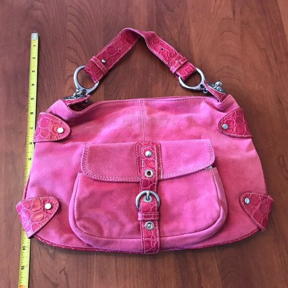 Via Repubblica | Pink Suede Handbag - Picture 7 of 9